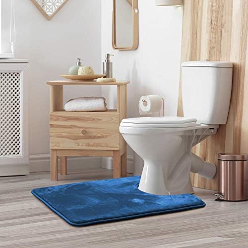 Clara Clark Bathroom Rugs, Velvet Memory Foam Bath Mat, Non-Slip, Machine Washable Bath Rugs - Dries Quickly, Ultra Soft Plush Bath Mats for Bathroom, 20 x 24, Royal Blue - Image 2