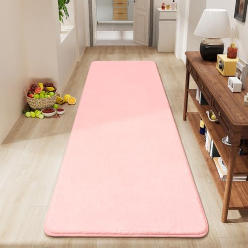Amearea Modern Soft Hallway Runner Rug, 2x6 Feet Pink Washable Runner Rugs by AmeareaDirect