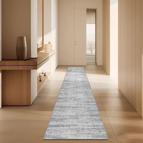 Runners for Hallways 2x8 Kitchen Runner Rugs，Modern Abstract Rug Runners for Entryway，Stain Resistant Washable Runner Rug Non-Slip 8ft Carpet Rug for Bedroom Living Laundry Room,（Blue/Grey,2'x8'） - Image 6