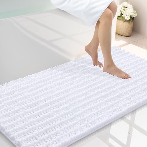 Smiry Bathroom Rugs 40X24, Extra Soft Rubber Backing Chenille Bath Mats by Smiry