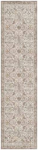 Moss Green 3x12 Wide Hallway Runner Rug, Vintage Brown Taupe Floral Design Carpet for Kitchen, Washable Extra Long Runner Rugs for Entrance Floor, Low Pile & Stain Resistant - Image 3