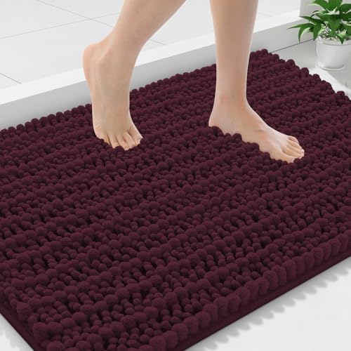 Smiry Bathroom Rugs 36X24, Extra Soft Rubber Backing Chenille Bath Mats by Smiry