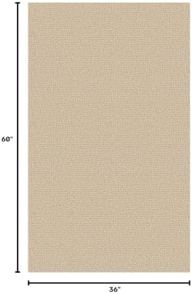 EARTHALL Washable Entryway Rug, Non Slip, 3x5 Ft, Golden Beige/White - Image 2