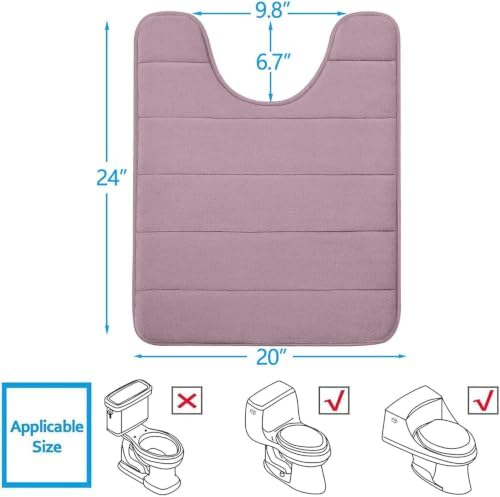 Buganda Memory Foam U-Shaped Toilet Rugs 24 x 20, Absorbent Bathroom mat - Image 2
