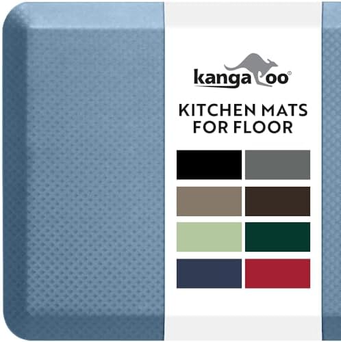 KANGAROO Cushioned Anti Fatigue Kitchen Mats for Floor, 20x39 Sky Blue by Kangaroo