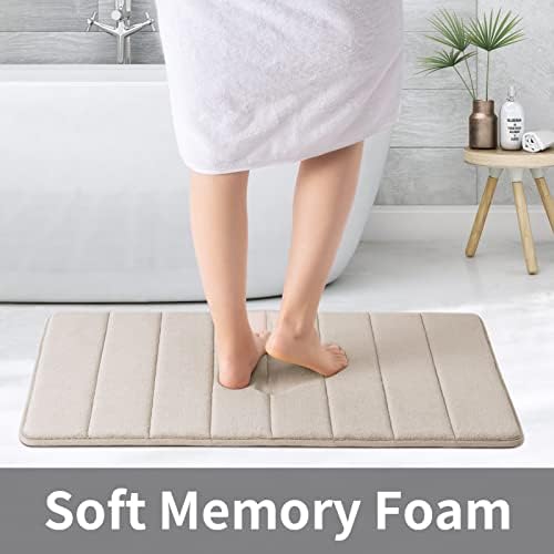 ROSMARUS Memory Foam Bath Mat, 17''x24'', Ltbrown - Image 3