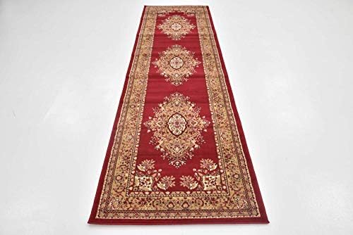 Unique Loom Reza Collection Traditional Persian Style Area Rug, 2 ft 7 in x 10 ft, Burgundy/Ivory - Image 5