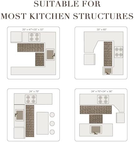 BSICPRO Kitchen Runner, 24"x70" Kitchen Mats for Floor, Brown - Image 5