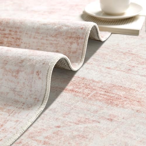 3x5 Entryway Pink Area Rugs, Vintage Floral Washable Cute Rugs - Image 6