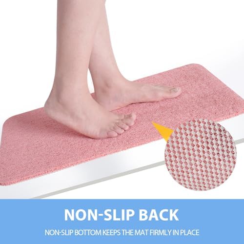 Hargiis Non-Slip Bathtub Mat, 2 Pack Anti Slip Shower Mat, Fast Drying Bathtub Mats, Foot Scrubber Mat, Anti Slip Mat for Tub, Floor, Bathroom, Kitchen, Home, Hotel (Pink 24"×16"+24"×16") - Image 3