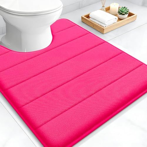 OLANLY Memory Foam Toilet Rugs U Shaped 24x20, Super Soft and Absorbent by OLANLY
