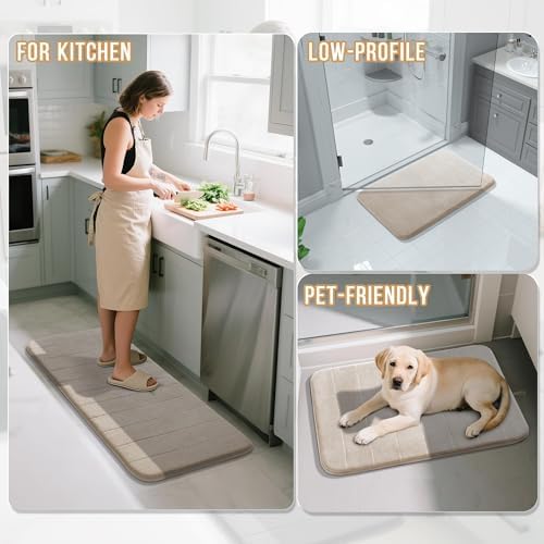 Yimobra 44"x24" Long Bath Mat, Super Soft Memory Foam Bathroom Rug - Image 6