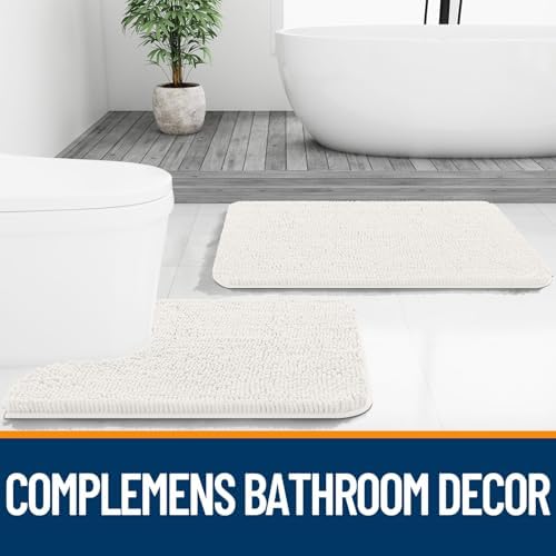 OLANLY Bathroom Runner Rugs 47x20, Extra Soft Absorbent Chenille Bath Rugs - Image 7