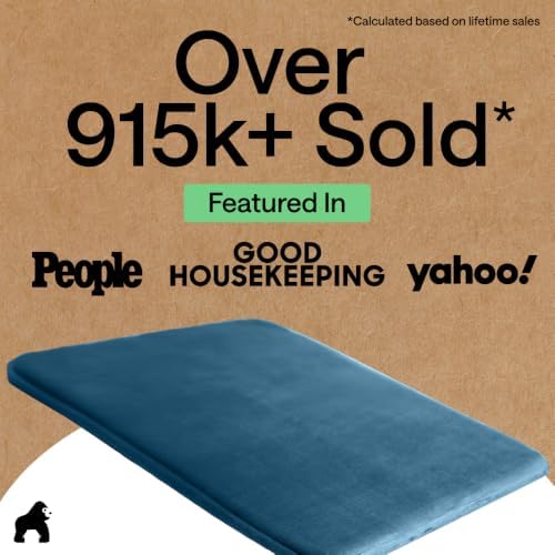 GORILLA GRIP® Memory Foam Bath Rug for Bathroom, 30x20 Blue - Image 6