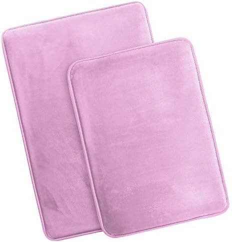 Clara Clark Bathroom Rug Set, 2 Piece Velvet Memory Foam Bath Mats with Non-Slip PVC Backing - Lavender Dream, Dries Quickly, Washable, Waterproof, Fade Resistant - 17x24 + 20x32 inches - Image 4
