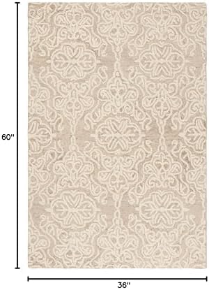 SAFAVIEH Blossom Collection 3' x 5' Beige/Ivory BLM112B Handmade Premium Wool Entryway Living Room Foyer Bedroom Accent Rug - Image 2