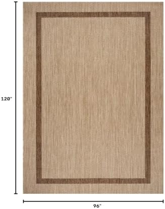 Luul Home Bordered Outdoor Rug 8x10 Washable Outside Carpet for Indoor Patio Porch Waterproof Easy Cleaning Non Shedding Area Rugs Jute Beige - Nut Brown 8 x 10 - Image 2
