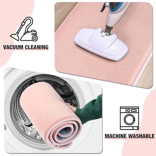 Pink Memory Foam Bath Mat Long 24x60 Bathroom Runner Rug Non Slip Washable - Image 6
