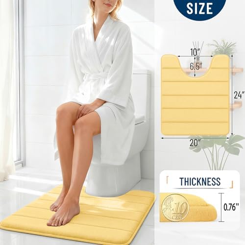 OLANLY Memory Foam Toilet Rugs U Shaped 24x20, Super Soft and Absorbent - Image 4