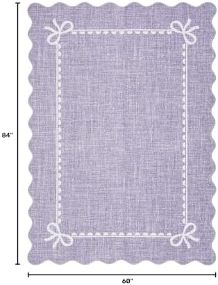 GarveeHome Scalloped Bow Rug 5x7 Washable Purple Rugs for Girls Bedroom - Image 2