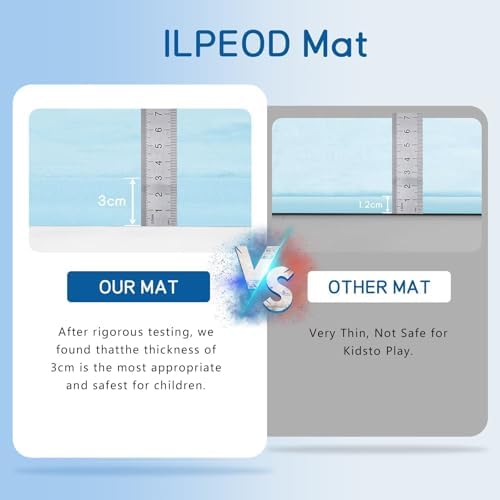 Baby Play Mat for Floor Nursery Muscle Mat Area Rug Playroom Rug 59x79" Elastic Foam 1.3" Thick Crawling Mat for Babies,Toddlers(Ice Blue) - Image 6