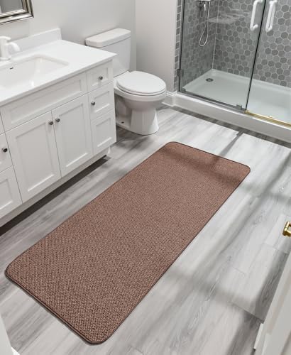 Bosap Bath Mat,Ultra Thin Bathroom Runner Rugs,Large Bath Mats for Bathroom,Quick Dry,Non-Slip,Machine Washable,Low Pile,Bath Rug,Shower Outside,Sink,Home Decor Accessories.Brown,3'x4'(36x48inch) - Image 6
