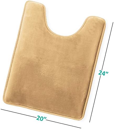 Clara Clark Bathroom Rugs, Velvet Memory Foam Bath Mat, Non-Slip, Machine Washable Bath Rugs - Dries Quickly, Ultra Soft Plush Bath Mats for Bathroom, 20 x 24, Camel Gold - Image 3