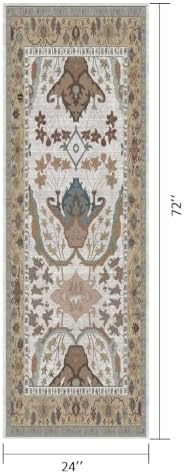 Runner Rug for Entryway 2x6 Washable Floral Rug - Image 2