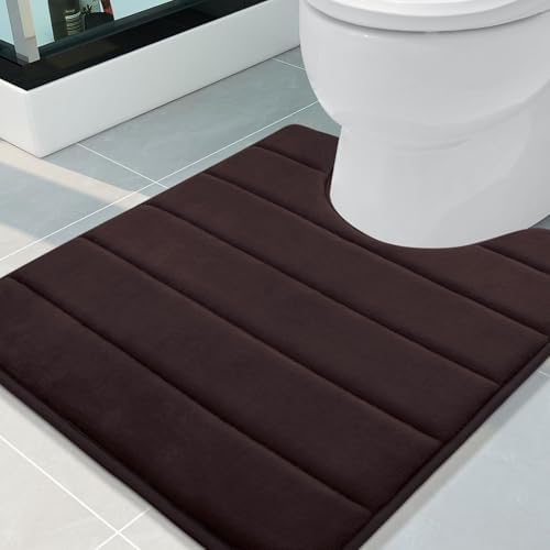 Buganda Memory Foam U-Shaped Toilet Rugs 24 x 20, Absorbent Bathroom mat by Buganda