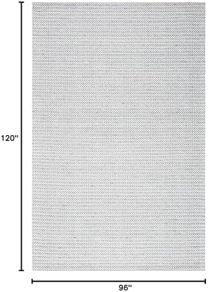 SAFAVIEH Area Rug 8x10 - Marbella Collection - Large - Light Grey & Ivory, Flat Weave Wool, Ideal for Living Room, Bedroom, Office, Dining Space (MRB392F) - Image 2
