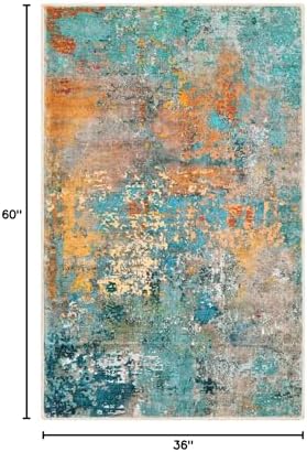 Lahome Modern Abstract Area Rug - 3x5 Soft Rug for Bedroom Non Slip Living Room Mat, Machine Washable Contemporary Throw Carpet for Office Front Door Entrance Way Kitchen Playroom, Rosy Clouds - Image 2