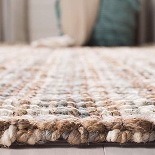 SAFAVIEH Natural Fiber Square Rug 8', Jute Knotted Grey & Natural NF447K - Image 6