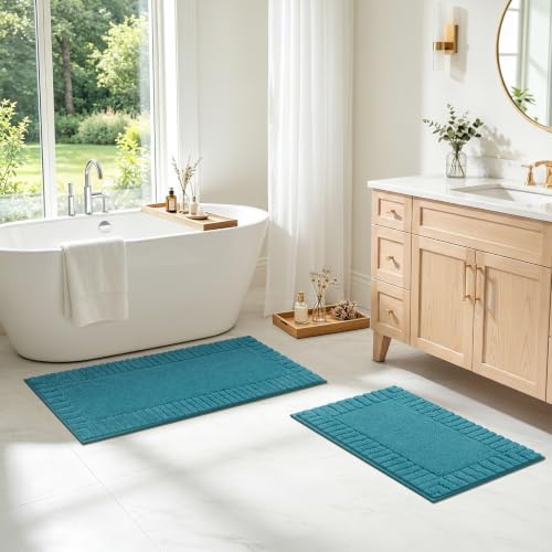 Pauwer Bathroom Rugs Sets 2 Piece, Non Slip Plush Bath Mats, Dark Grey - Image 7