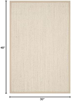 SAFAVIEH Natural Fiber Accent Rug 2'6"x4' Textured, Marble & Linen NF143B - Image 2
