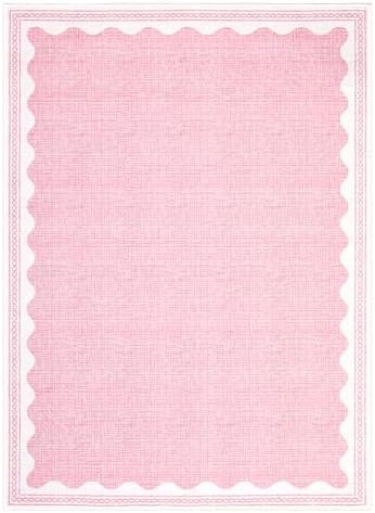 GarveeHome Scalloped Washable 8x10 Rugs for Living Room Non-Slip Solid Pink Modern Minimalism 8 x 10 Rug Low-Pile Carpet for Bedroom Dining Nursery Mat with Rubber Back - Image 5