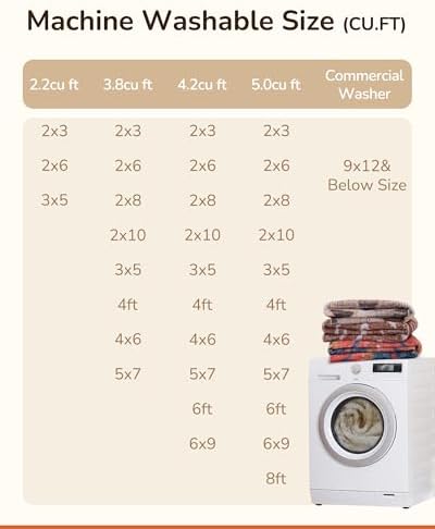 BESTSWEETIE 6'x8' Washable Area Rug for Living Room Bedroom Cream/Camel - Image 5