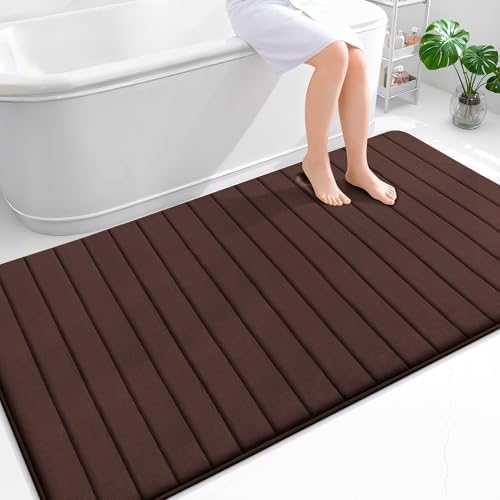 OLANLY Memory Foam Large Bath Mat 70x46, Super Soft Absorbent Bathroom Rugs by OLANLY