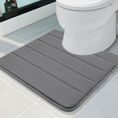 Buganda Memory Foam U-Shaped Toilet Rugs 20 x 20, Absorbent Bathroom mat by Buganda