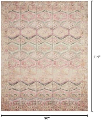 Loloi Layla Pink/Lagoon 7'-6" x 9'-6" Area Rug - Image 2