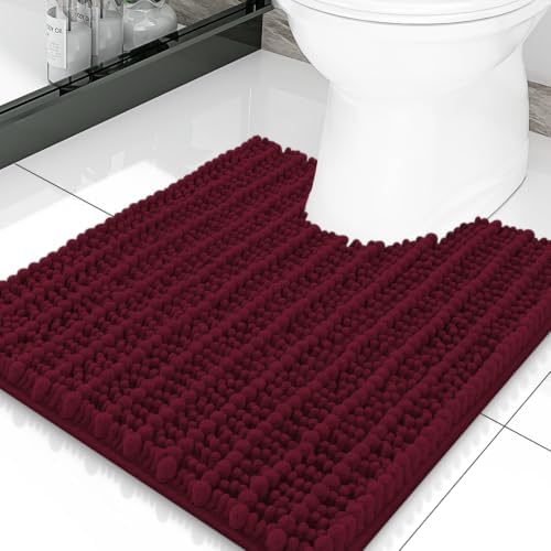 Smiry Bathroom Toilet Rugs U Shaped 20X20, Chenille Bath mats for Toilet by Smiry
