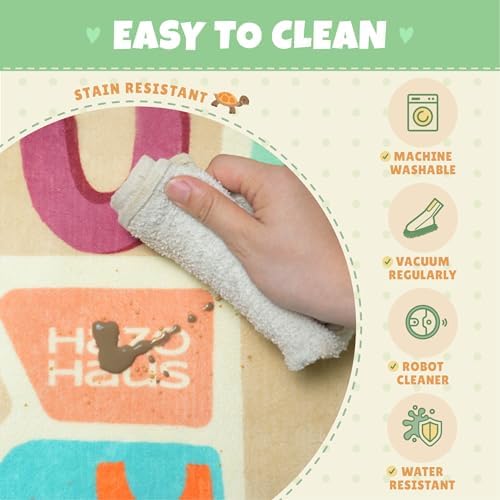 4x6 Preschool Kids Alphabet Rug – Washable ABC Learning Carpet for Toddlers, Educational Playroom Carpet with Fun Letters & Illustrations, Soft Nursery Rug for Reading, Craft, or Floor Play - Image 4