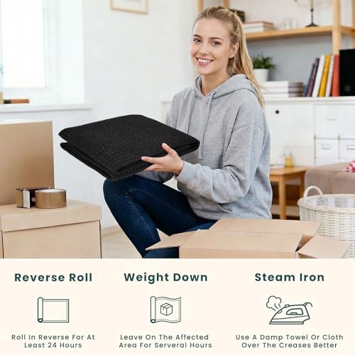 KOZYFLY Black 2.5'x16' Runners Rugs for Hallway, Extra Long Washable Runner Rug, Woven Non Slip Kitchen Runner, Cotton Entryway Rug, Floor Carpet for Entry, Aisle, Hall, Black/Dark Grey - Image 5