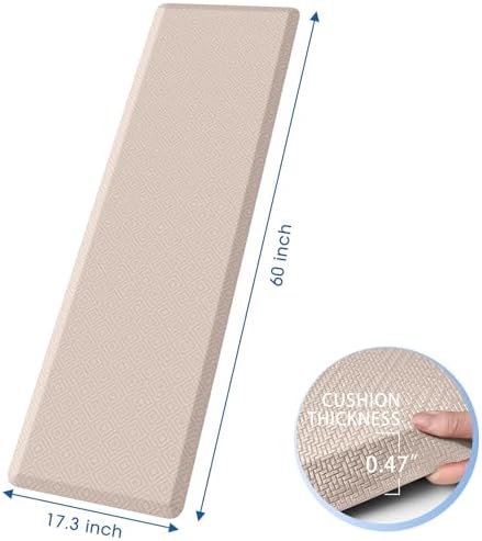 Anti-Fatigue Kitchen Mats for Floor Standing and Comfort Desk Mats 17"x60" - Image 2