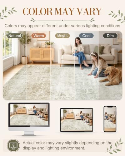 OLANLY 8x10 Washable Area Rug, Soft Non Slip Carpet for Bedroom Living Room - Image 2