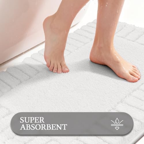 Pauwer Bathroom Rugs Sets 2 Piece, Non Slip Plush Bath Mats, Dark Grey - Image 4