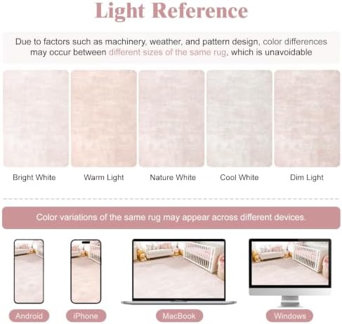 8x10 Washable Area Rug, Pink Solid Area Rugs for Living Room & Bedroom - Image 5