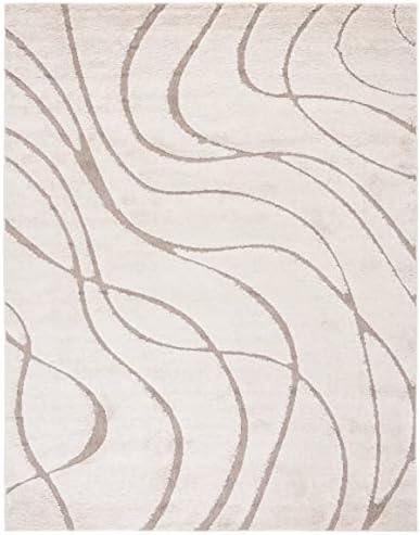 SAFAVIEH Florida Shag Rug 9'x12', Soft Plush Cream & Beige SG471-1113 - Image 2