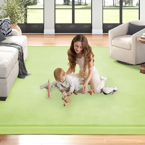 Baby Play Mat for Floor Nursery Muscle Mat Area Rug Playroom Rug 59x79" Elastic Foam 1.3" Thick Crawling Mat for Babies,Toddlers, Infants (Light Green) - Image 2