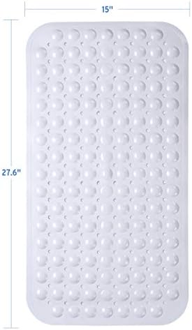 AmazerBath Bath Tub Mat, Medium Size 27.6 x 15 Inches Non-Slip Shower Mats with Suction Cups and Drain Holes, Bathtub Mats Bathroom Mats Machine Washable (White) - Image 5