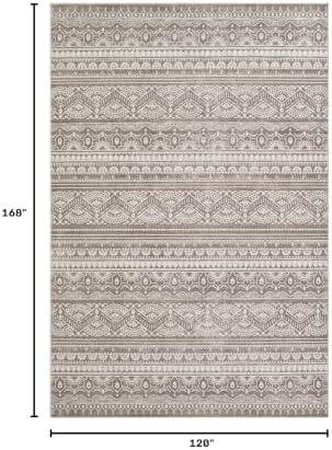 Tortania Area Rug Living Room Rugs - 10x14 Washable Large Soft Neutral Boho Moroccan Bohemian Farmhouse Rug Indoor Floor Carpet for Bedroom Under Dining Table Home Office Decor - Dark Brown - Image 2